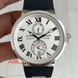 Ulysse Nardin Maxi Marine Chronometer Beyaz Kadran 43mm Silver Replika Saat