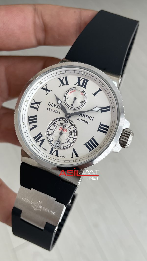 Ulysse Nardin Maxi Marine Chronometer Beyaz Kadran 43mm Silver Replika Saat