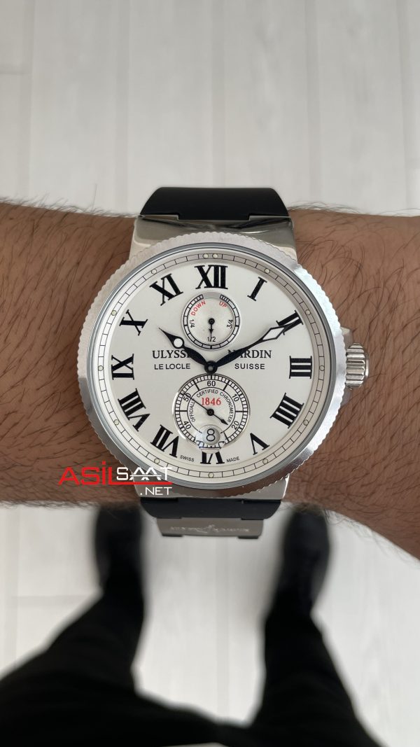 Ulysse Nardin Maxi Marine Chronometer Beyaz Kadran 43mm Silver Replika Saat