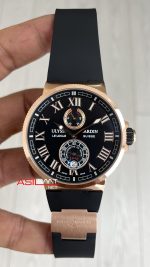 Ulysse Nardin Maxi Marine Chronometer Siyah Kadran 43mm Rose Replika Saat