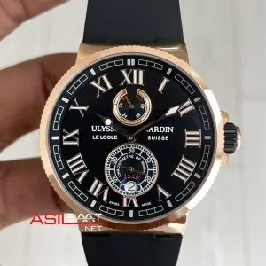 Ulysse Nardin Maxi Marine Chronometer Siyah Kadran 43mm Rose Replika Saat