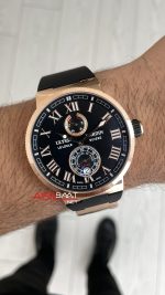Ulysse Nardin Maxi Marine Chronometer Siyah Kadran 43mm Rose Replika Saat