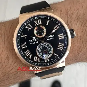 Ulysse Nardin Maxi Marine Chronometer Siyah Kadran 43mm Rose Replika Saat