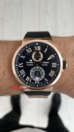 Ulysse Nardin Maxi Marine Chronometer Siyah Kadran 43mm Rose Replika Saat