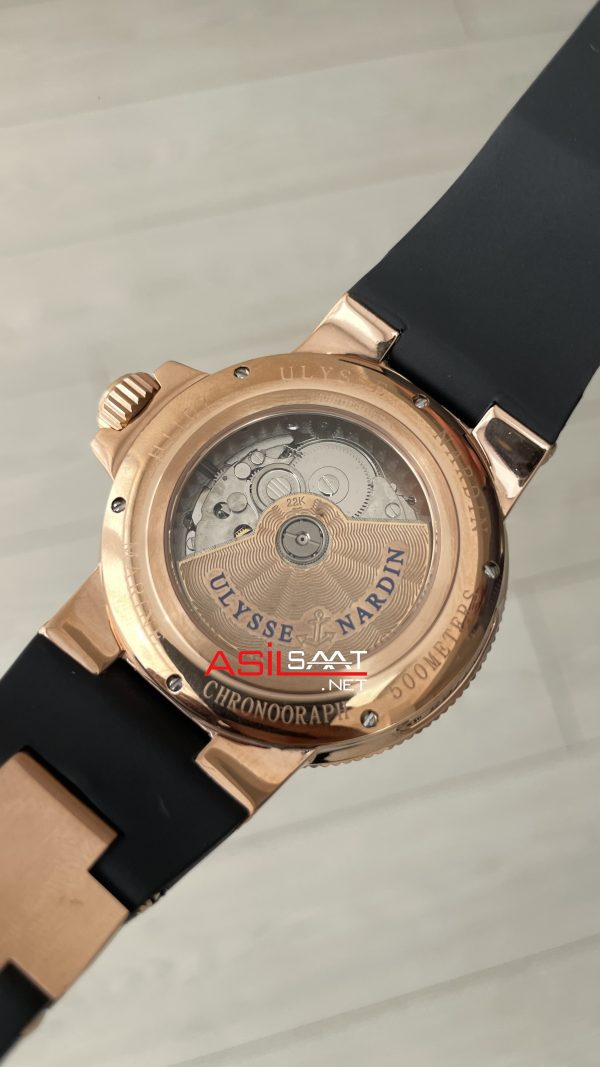 Ulysse Nardin Maxi Marine Chronometer Siyah Kadran 43mm Rose Replika Saat