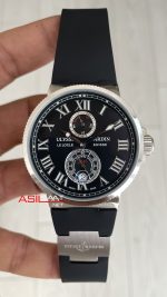 Ulysse Nardin Maxi Marine Chronometer Siyah Kadran 43mm Silver Replika Saat