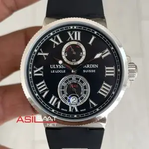 Ulysse Nardin Maxi Marine Chronometer Siyah Kadran 43mm Silver Replika Saat