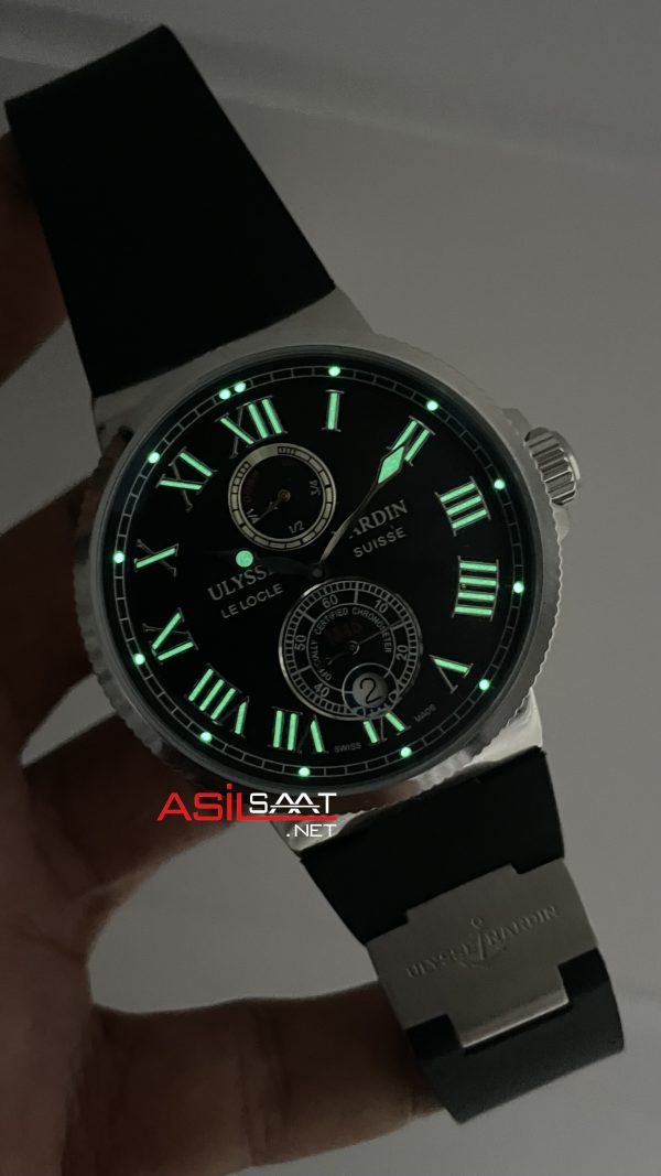 Ulysse Nardin Maxi Marine Chronometer Siyah Kadran 43mm Silver Replika Saat Ulysse Nardin Maxi Marine Chronometer Siyah Kadran 43mm Silver Replika Saat