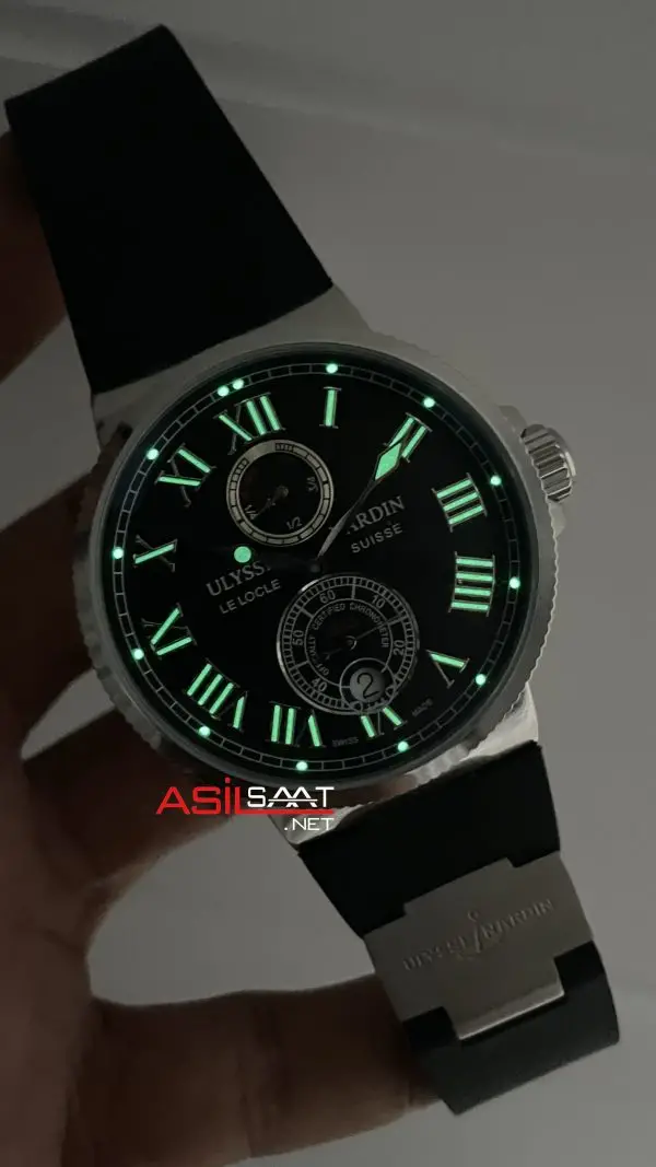 Ulysse Nardin Maxi Marine Chronometer Siyah Kadran 43mm Silver Replika Saat