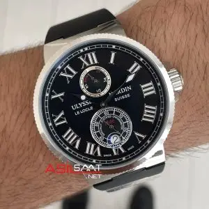 Ulysse Nardin Maxi Marine Chronometer Siyah Kadran 43mm Silver Replika Saat
