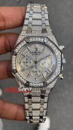 Audemars Piguet Royal Oak Diamond Silver Replika Saat APRD001