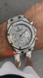 Audemars Piguet Royal Oak Diamond Silver Replika Saat APRD001