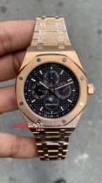 Audemars Piguet Royal Oak Perpetual Calendar 26574OR Siyah 41 mm Rose Replika Saat