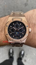Audemars Piguet Royal Oak Perpetual Calendar 26574OR Siyah 41 mm Rose Replika Saat