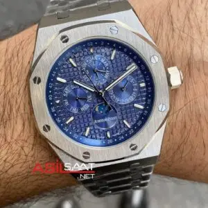 Audemars Piguet Royal Oak Perpetual Calendar 26574ST Mavi Replika Saat