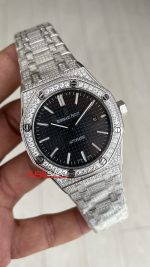 Audemars Piguet Royal Oak Siyah Kadran 15400ST Diamond Silver Replika Saat