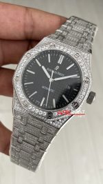 Audemars Piguet Royal Oak Siyah Kadran 15400ST Diamond Silver Replika Saat