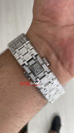 Audemars Piguet Royal Oak Siyah Kadran 15400ST Diamond Silver Replika Saat