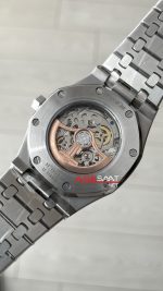Audemars Piguet Royal Oak Skeleton 15407ST Double Balance iskelet Diamond Silver Replika Saat