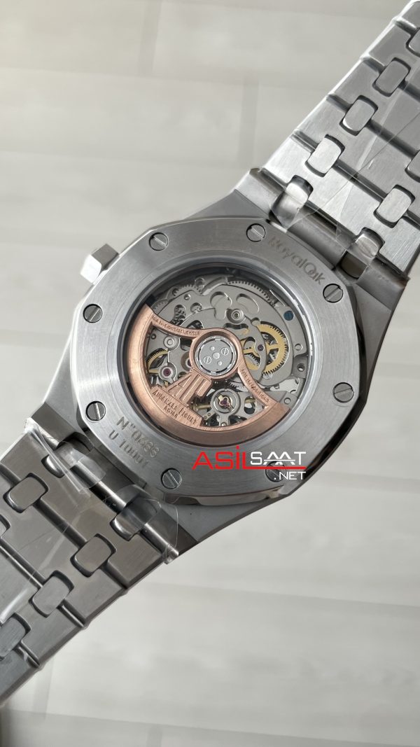 Audemars Piguet Royal Oak Skeleton 15407ST Double Balance iskelet Diamond Silver Replika Saat