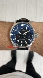 Iwc Big Pilot Spitfire Seven Days Siyah Kadran 46mm Silver Replika Saat