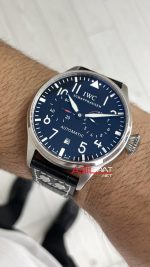 Iwc Big Pilot Spitfire Seven Days Siyah Kadran 46mm Silver Replika Saat
