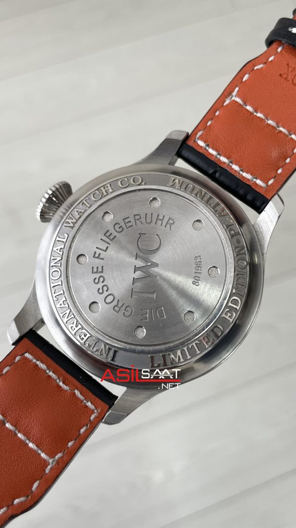 Iwc Big Pilot Spitfire Seven Days Siyah Kadran 46mm Silver Replika Saat