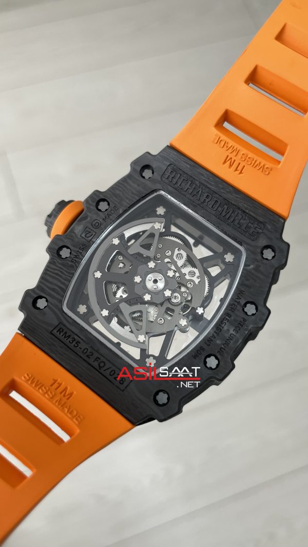 Richard Mille Rafael Nadal RM35-02 Turuncu Carbon Black Replika Saat Richard Mille Rafael Nadal RM35-02 Turuncu Carbon Black Replika Saat