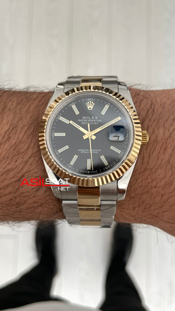 Rolex Datejust Siyah Kadran 126333 Oyster 41mm Two Tone Gold