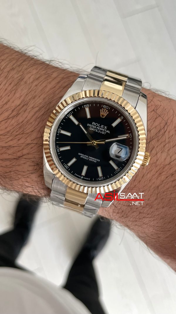 Rolex Datejust Siyah Kadran 126333 Oyster 41mm Two Tone Gold