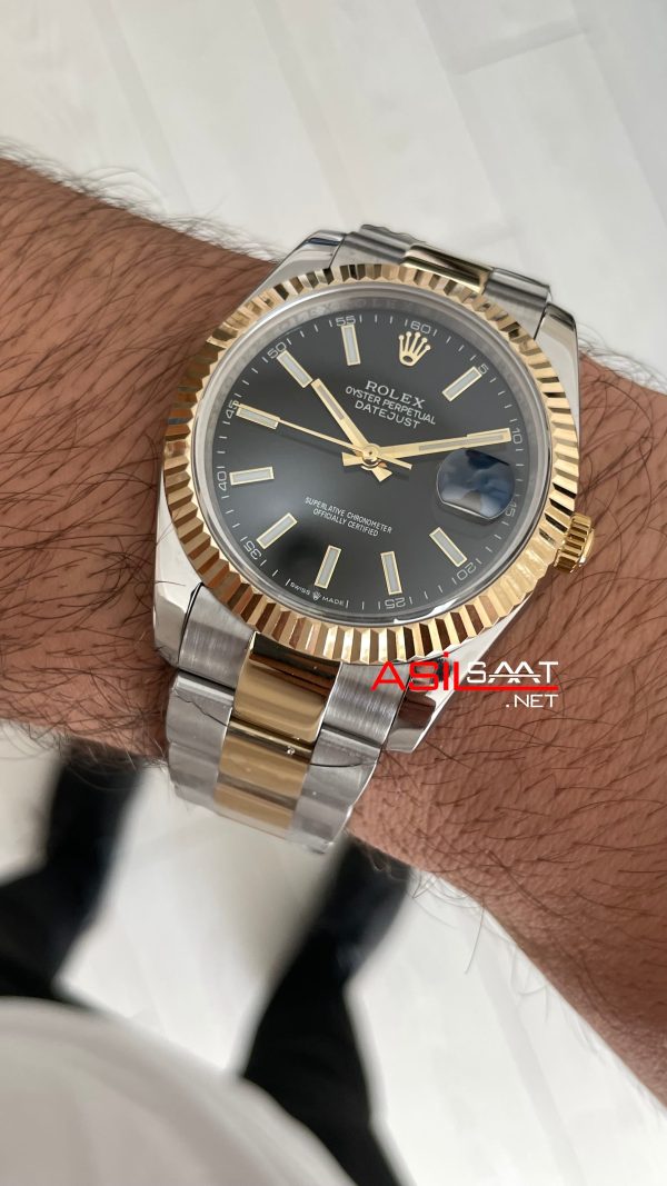 Rolex Datejust Siyah Kadran 126333 Oyster 41mm Two Tone Gold