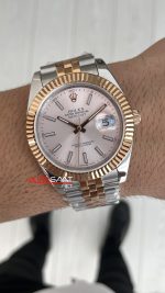 Rolex Datejust Sundust 126331 Jubilee 41mm Two Tone Rose Replika Saat