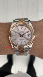 Rolex Datejust Sundust 126331 Jubilee 41mm Two Tone Rose Replika Saat