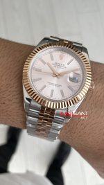 Rolex Datejust Sundust 126331 Jubilee 41mm Two Tone Rose Replika Saat