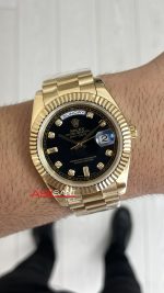 Rolex Day Date Siyah 228238 Diamond Black Dial Gold 40mm Replika Saat