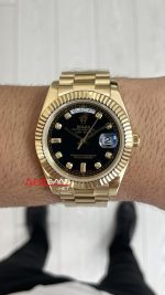Rolex Day Date Siyah 228238 Diamond Black Dial Gold 40mm Replika Saat