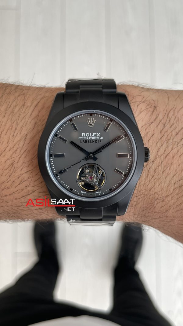Rolex Label Noir Tourbillon Mat PVD Black 40mm Replika Saat Rolex Label Noir Tourbillon Mat PVD Black 40mm Replika Saat