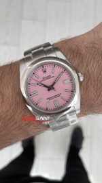 Rolex Oyster Perpetual Pembe 124300 41mm Replika Saat