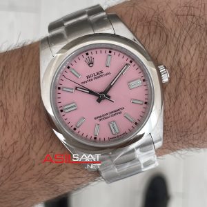 Rolex Oyster Perpetual Pembe 124300 41mm Replika Saat