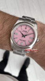 Rolex Oyster Perpetual Pembe 124300 41mm Replika Saat
