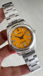 Rolex Oyster Perpetual Yellow 124300 Sarı Kadran 41mm Replika Saat