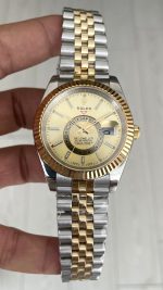 Rolex Sky Dweller Champagne 336933 Jubilee 42mm Two Tone Gold Replika Saat