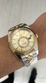 Rolex Sky Dweller Champagne 336933 Jubilee 42mm Two Tone Gold Replika Saat