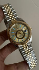 Rolex Sky Dweller Champagne 336933 Jubilee 42mm Two Tone Gold Replika Saat