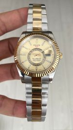 Rolex Sky Dweller Champagne 336933 Oyster 42mm Two Tone Gold Replika Saat