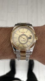 Rolex Sky Dweller Champagne 336933 Oyster 42mm Two Tone Gold Replika Saat
