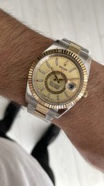 Rolex Sky Dweller Champagne 336933 Oyster 42mm Two Tone Gold Replika Saat