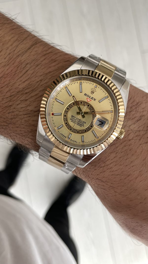 Rolex Sky Dweller Champagne 336933 Oyster 42mm Two Tone Gold Replika Saat Rolex Sky Dweller Champagne 336933 Oyster 42mm Two Tone Gold Replika Saat