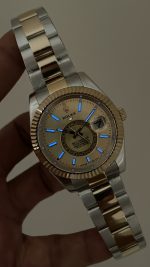 Rolex Sky Dweller Champagne 336933 Oyster 42mm Two Tone Gold Replika Saat