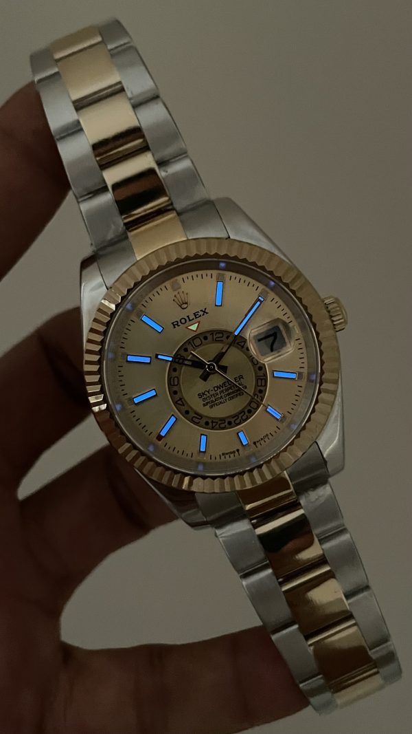 Rolex Sky Dweller Champagne 336933 Oyster 42mm Two Tone Gold Replika Saat Rolex Sky Dweller Champagne 336933 Oyster 42mm Two Tone Gold Replika Saat